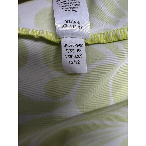 Athleta Kokomo Halter Swim Sport Dress XL Green Floral Print Bra Insert - Picture 10 of 11